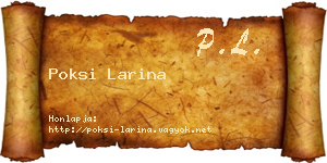 Poksi Larina névjegykártya